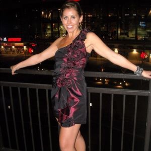 Worn twice, garnet party dress